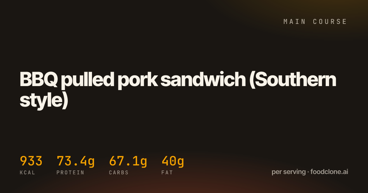 BBQ pulled pork sandwich (Southern style)