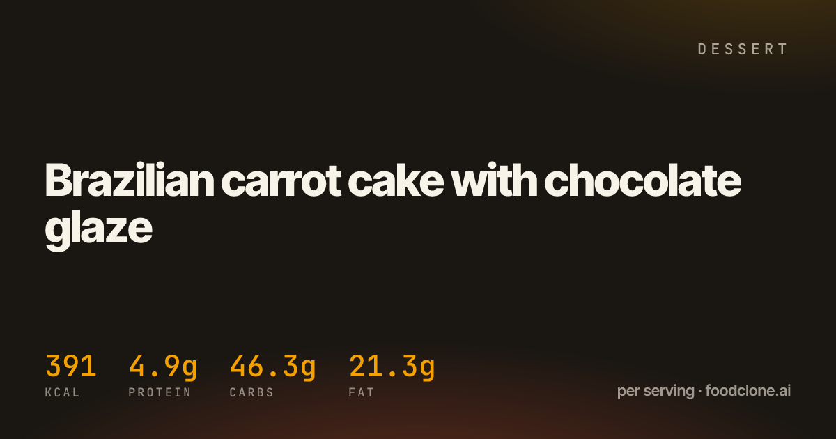 Brazilian carrot cake with chocolate glaze