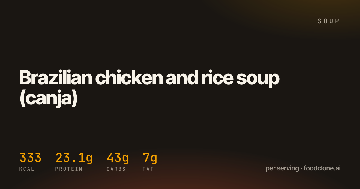 Brazilian chicken and rice soup (canja)