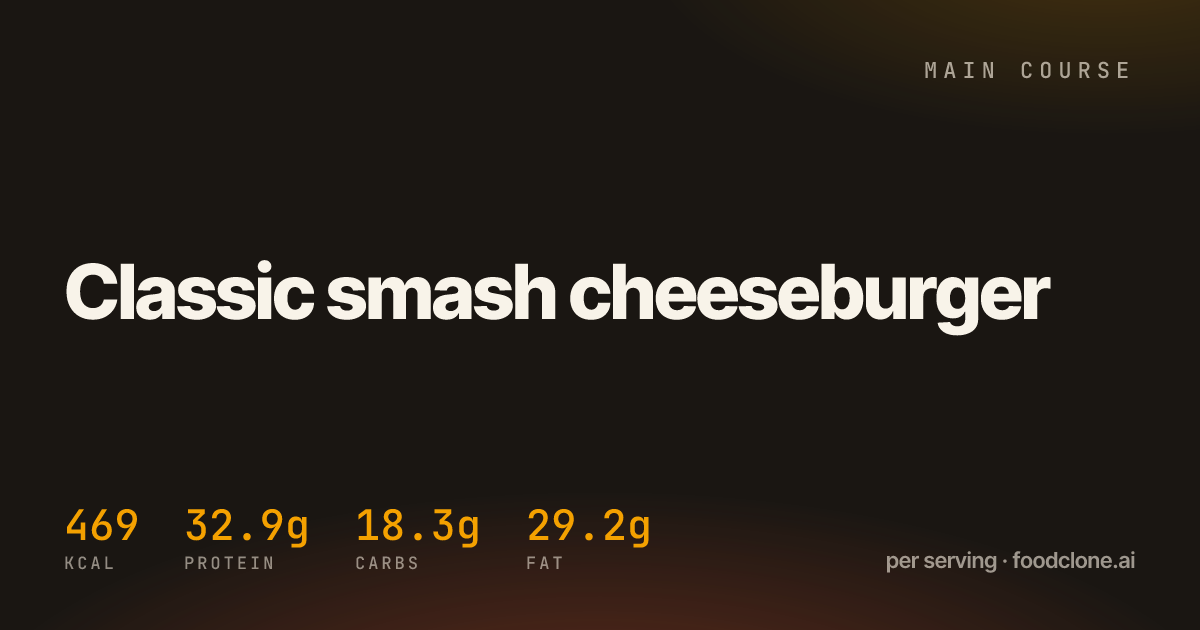 Classic smash cheeseburger