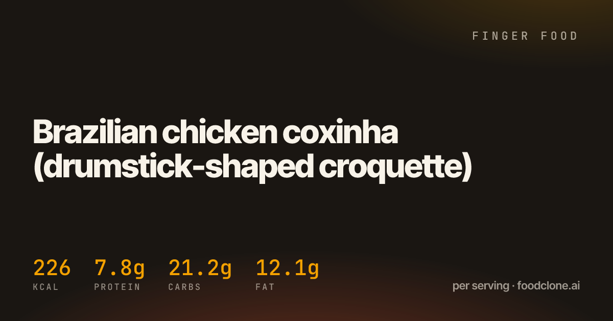 Brazilian chicken coxinha (drumstick-shaped croquette)