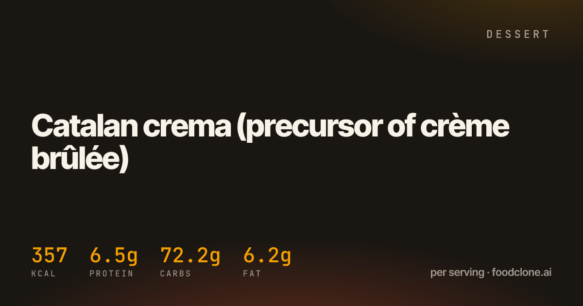 Catalan crema (precursor of crème brûlée)
