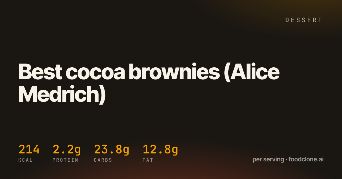 Best cocoa brownies (Alice Medrich)
