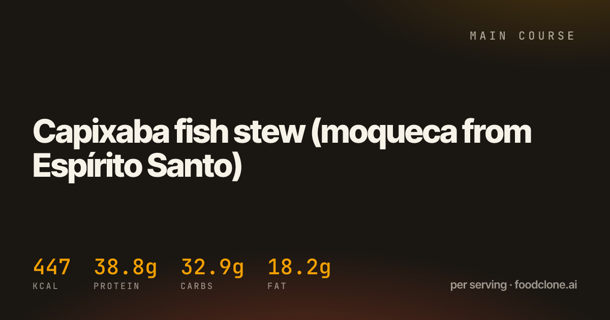 Capixaba fish stew (moqueca from Espírito Santo)
