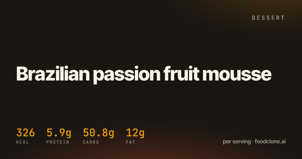 Brazilian passion fruit mousse