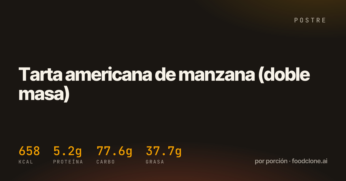 Tarta americana de manzana (doble masa)