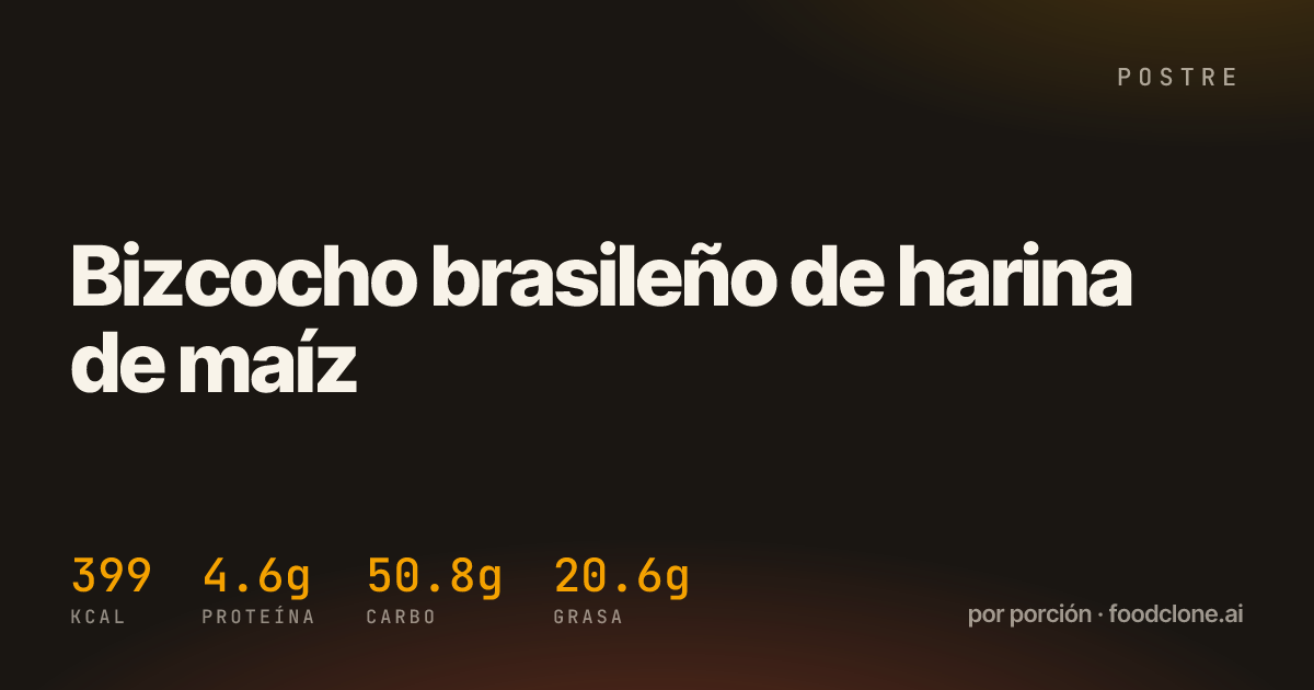 Bizcocho brasileño de harina de maíz