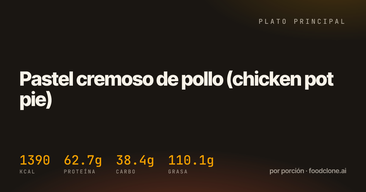 Pastel cremoso de pollo (chicken pot pie)