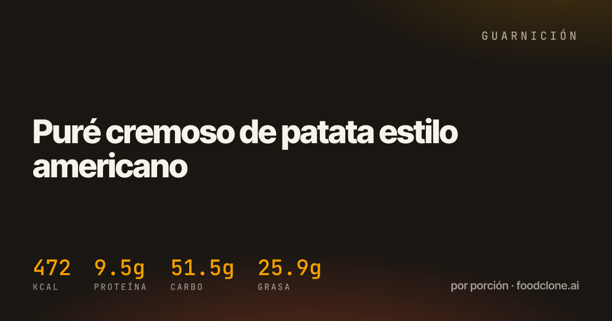 Puré cremoso de patata estilo americano