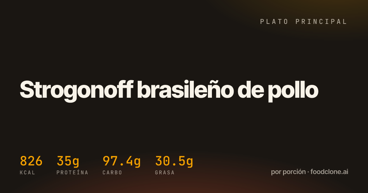 Strogonoff brasileño de pollo