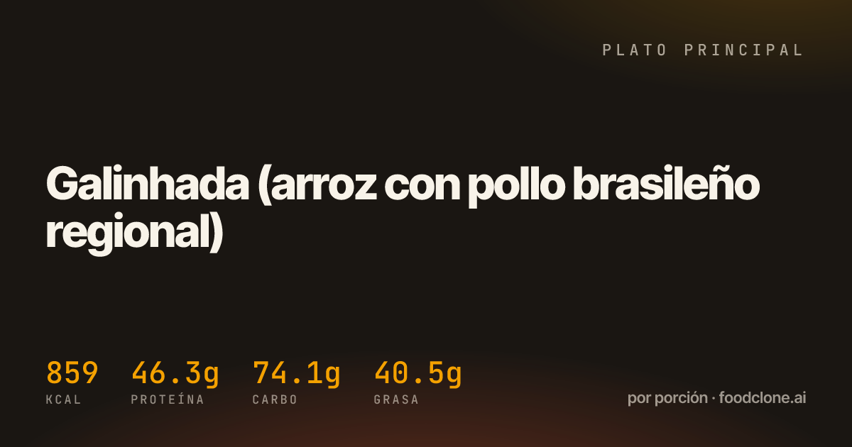 Galinhada (arroz con pollo brasileño regional)