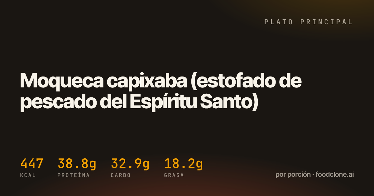 Moqueca capixaba (estofado de pescado del Espíritu Santo)