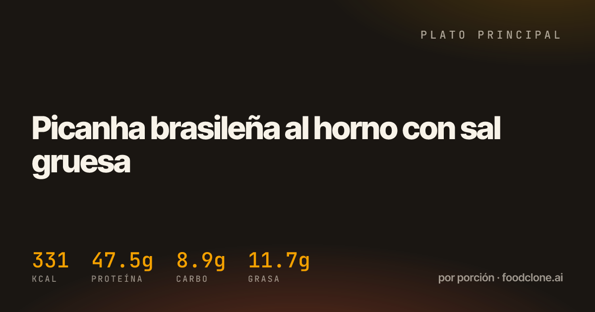 Picanha brasileña al horno con sal gruesa