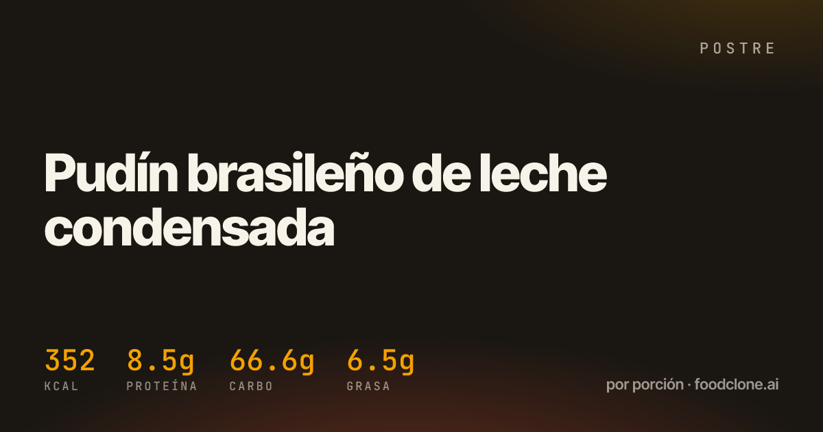 Pudín brasileño de leche condensada