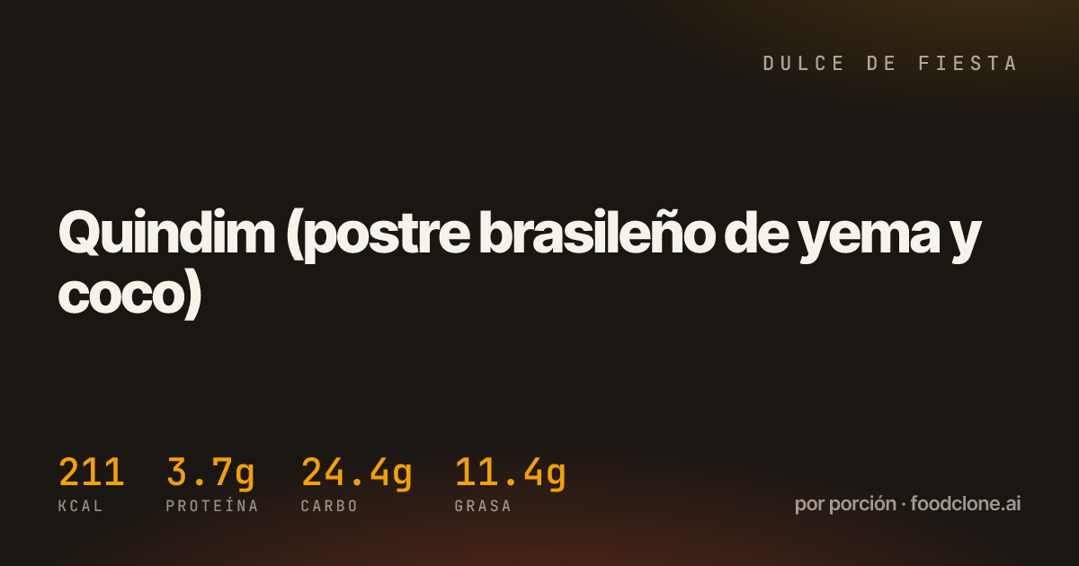 Quindim (postre brasileño de yema y coco)