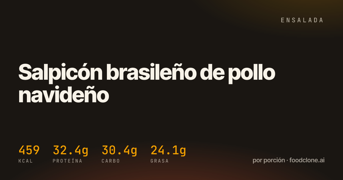 Salpicón brasileño de pollo navideño
