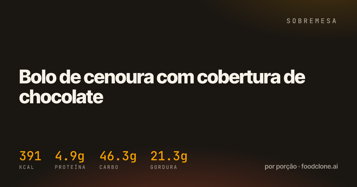 Bolo de cenoura com cobertura de chocolate