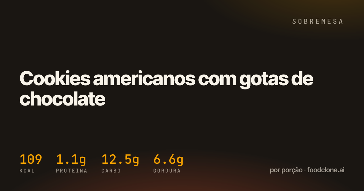 Cookies americanos com gotas de chocolate