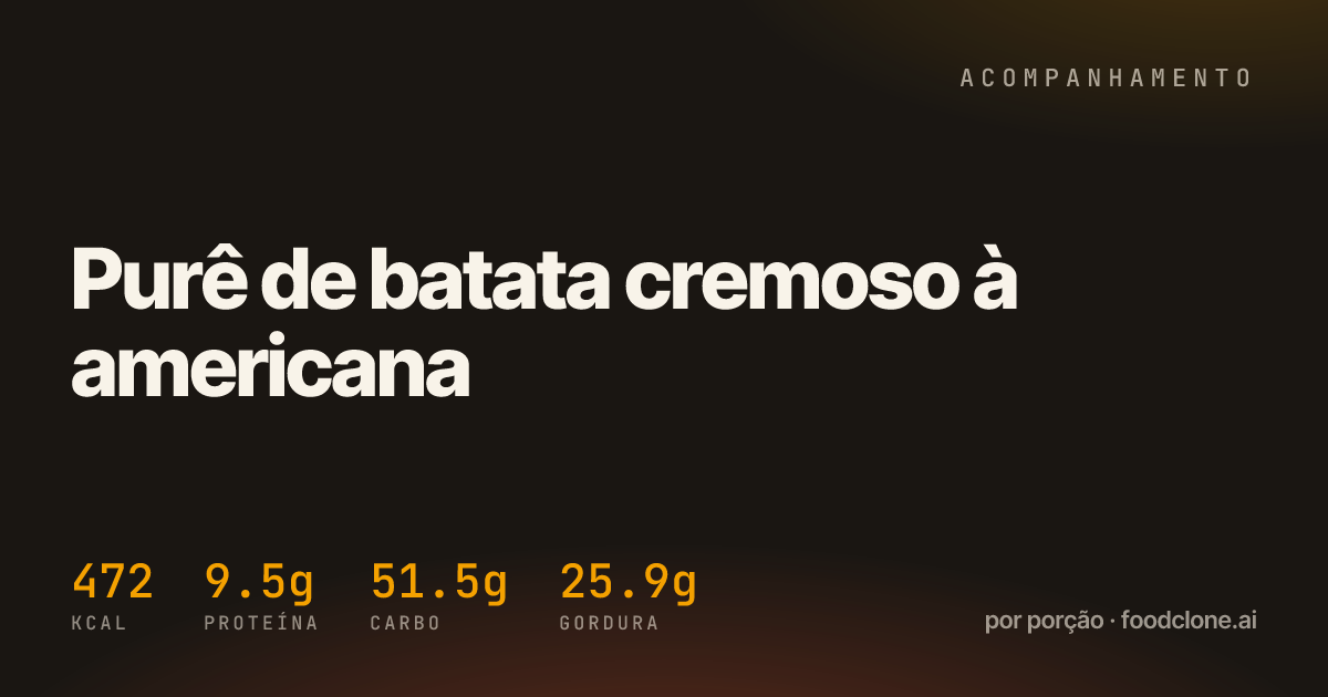 Purê de batata cremoso à americana