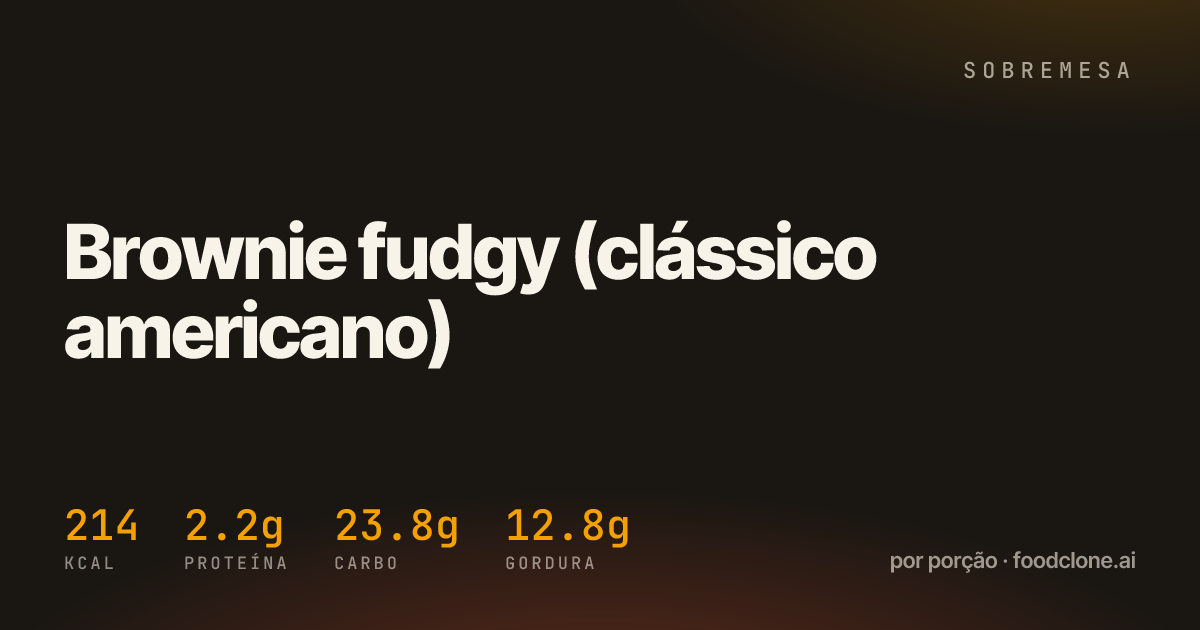Brownie fudgy (clássico americano)